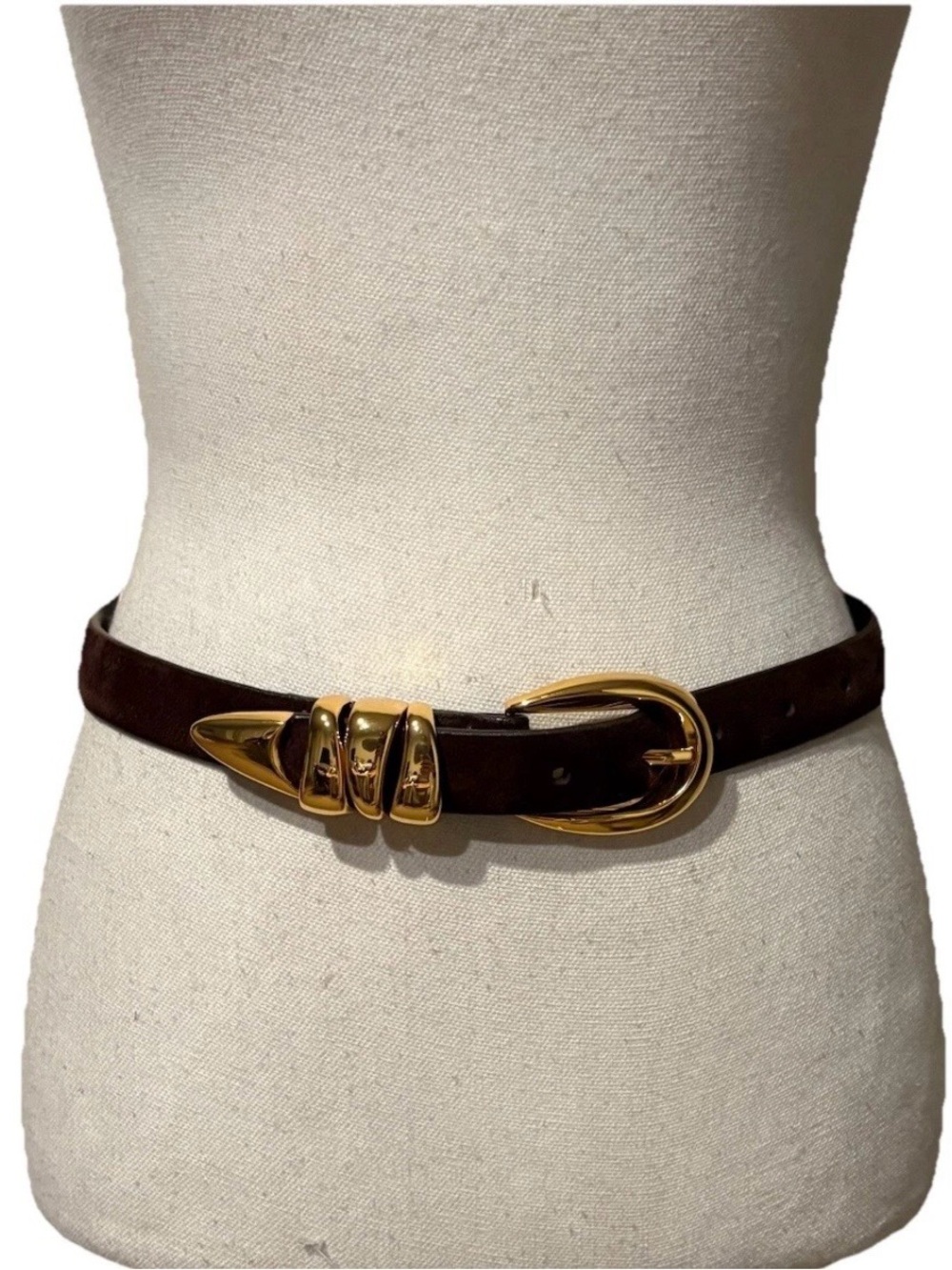 Madewell Women's Triple Metal Keeper Belt Dark Brown Sz XXS